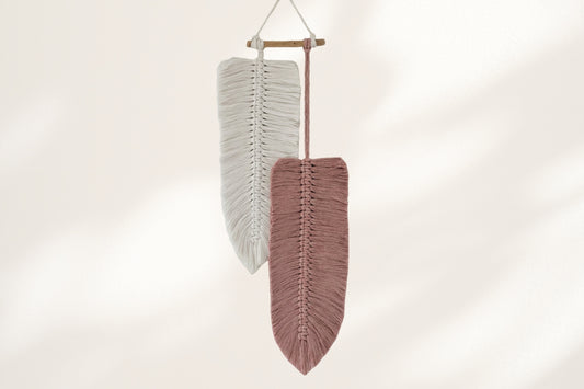 DIY Macramé XL duo van veren