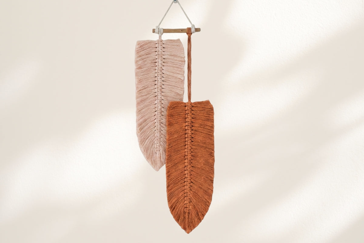 DIY Macramé XL duo van veren